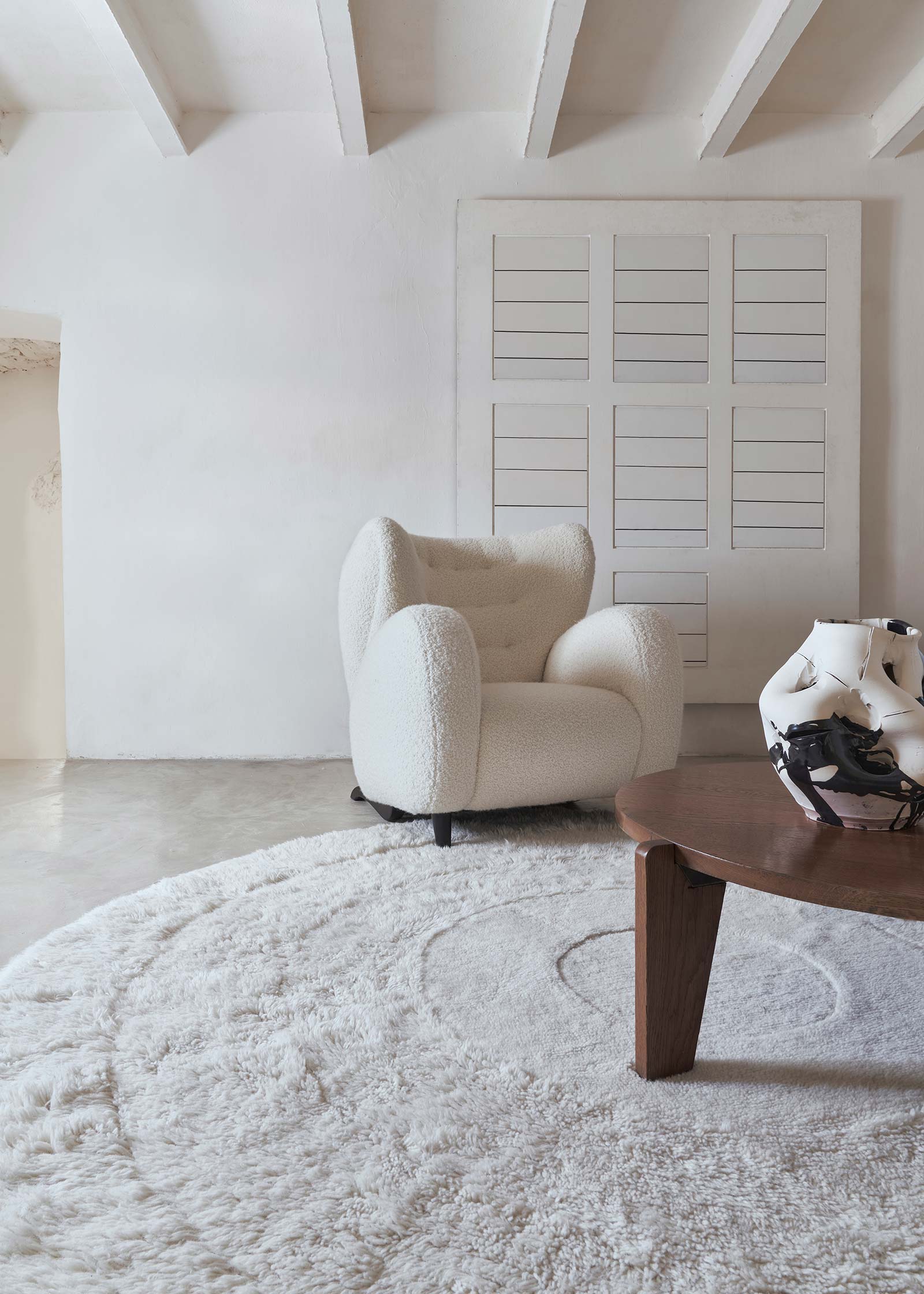 Lorena Canals Woolable Rug Arctic Circle Sheep White Round WO ARCTIC WH 9