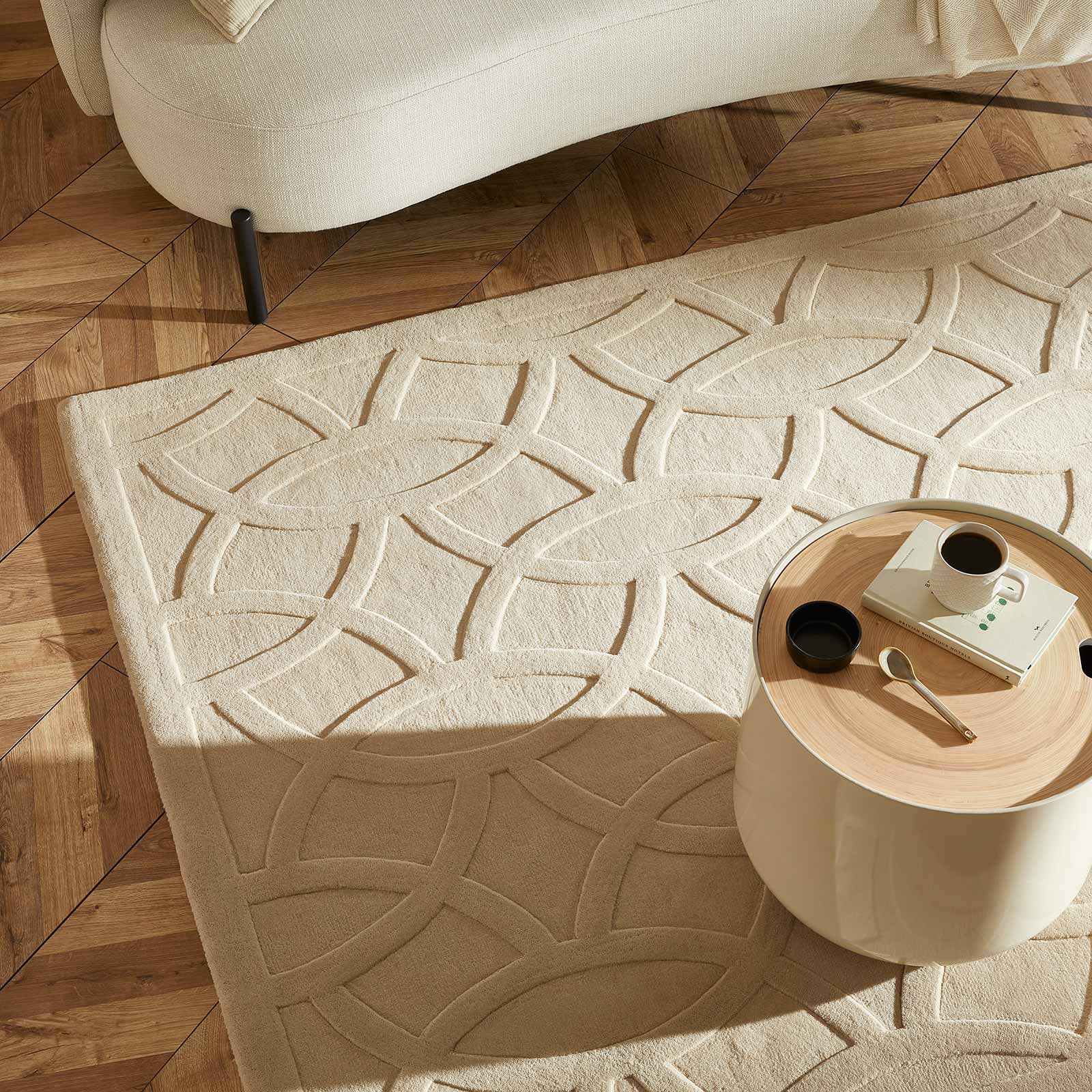 Concept Looms rug Priory PR 101 CIRCLES BEIGE Closer 3