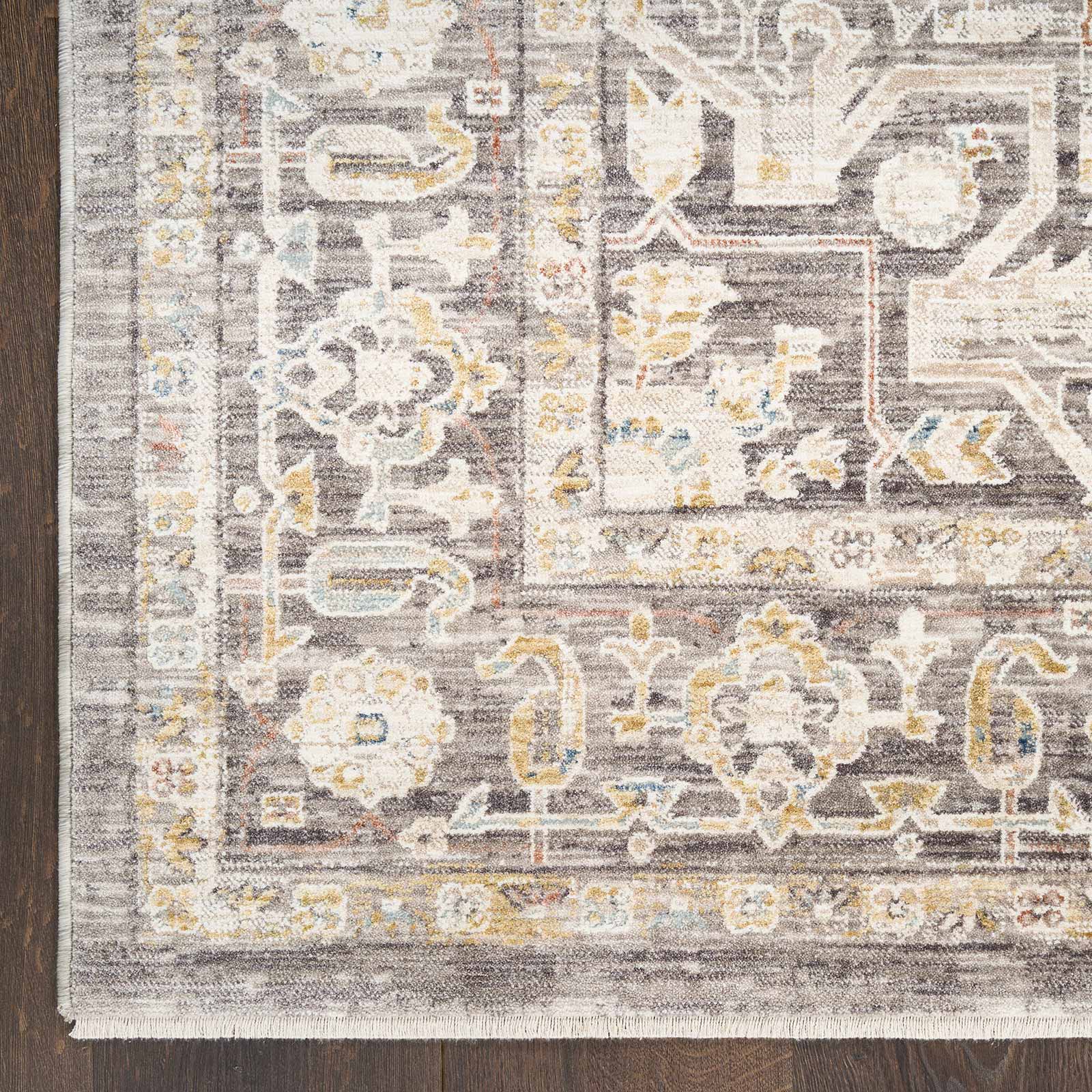 Nourison rug Antique Fusion ANF01 IVCHA IVORY CHARCOAL 5x8 841491157718 corner