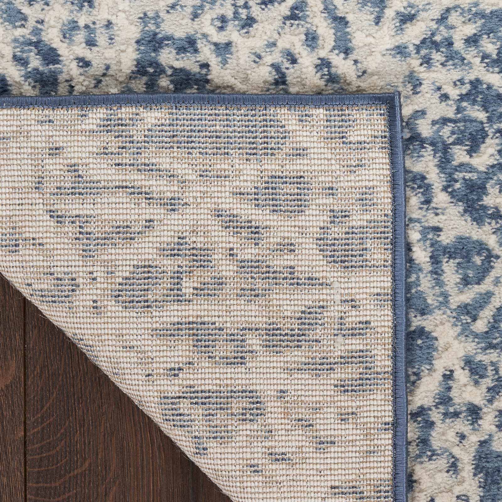 Nourison rug Exhale EXL02 NAVIV NAVY IVORY 5x7 099446954916 corner B