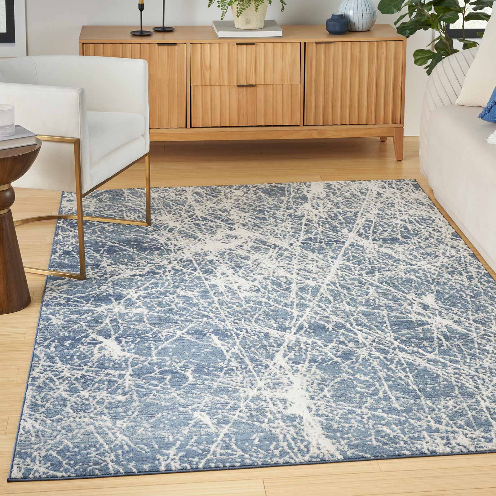 Nourison rug Exhale EXL02 NAVIV NAVY IVORY 5x7 099446954916 interior 1