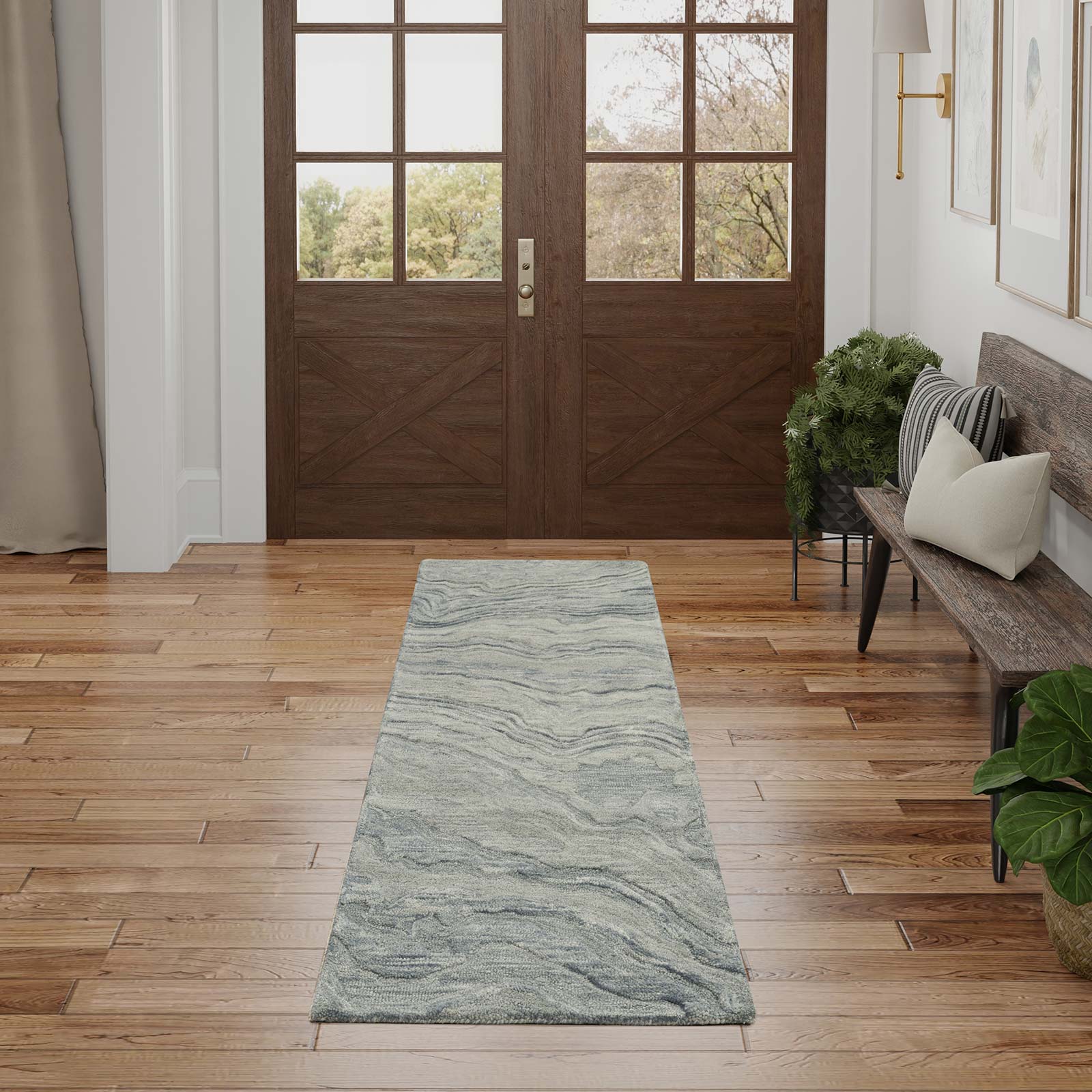 Nourison rug Graceful GRU01 BLUE 2x8 099446939104 interior 1