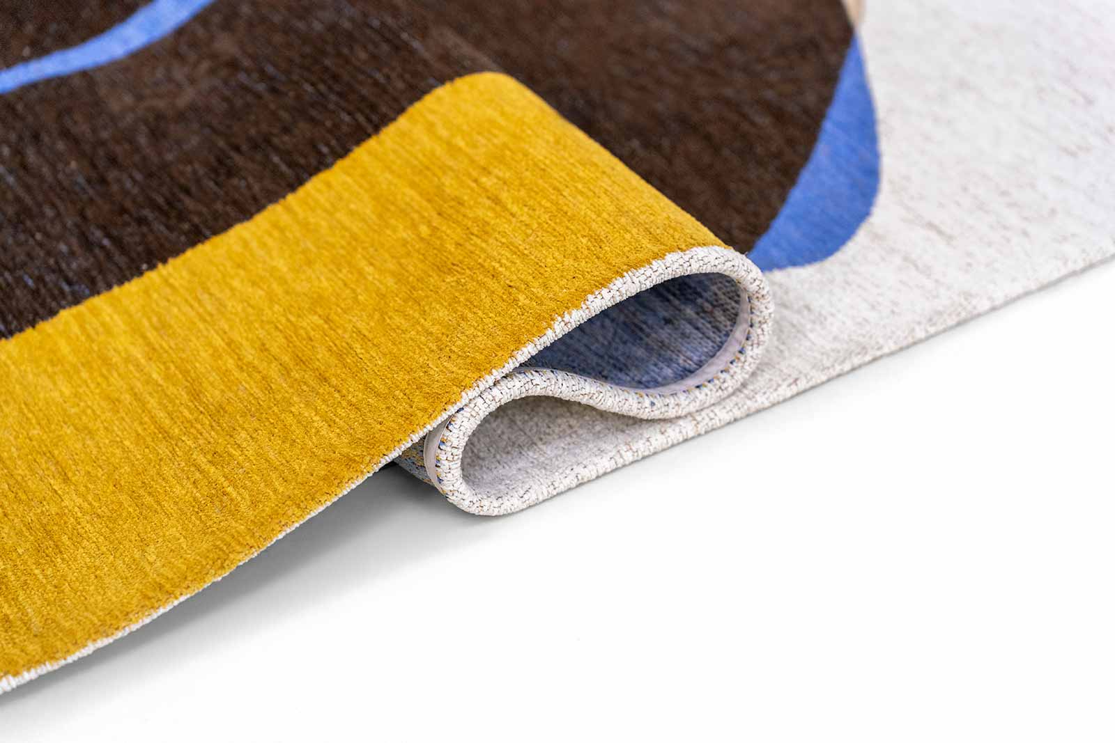 Louis De Poortere rug Gallery 2085 Stones Sunny Blue fold