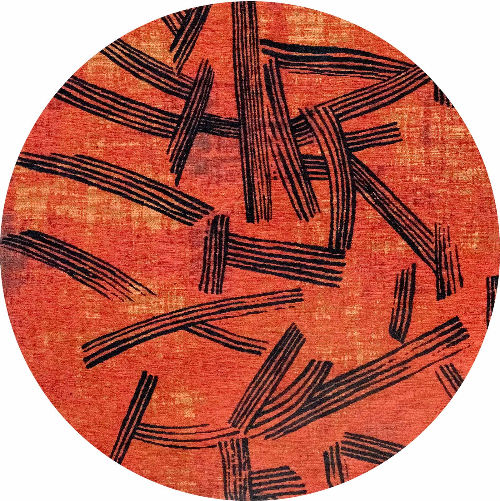 Louis De Poortere rug Meditation 2069 Kanji Ginger Chocolate round